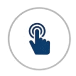 A hand pointing at a target